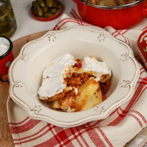 Vegán rakott krumpli